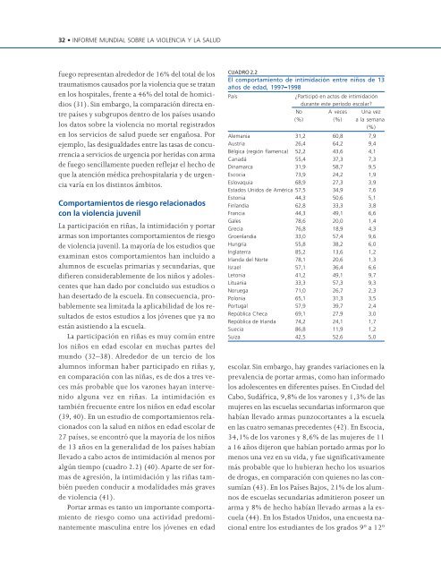 Informe mundial sobre la violencia y la salud editado por ... - teach-vip