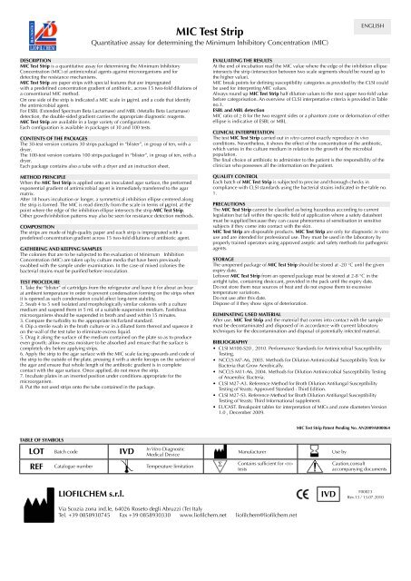 MIC Test Strip MIC Test Strip - Simoco Diagnostics