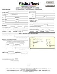 NORTH AMERICAN BLOW MOLDERS - Plastics News