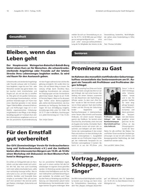 Ausgabe 30/2012 - Weingarten im Blick