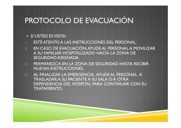 PROTOCOLO DE EVACUACIÓN - Hospital y CRS El Pino