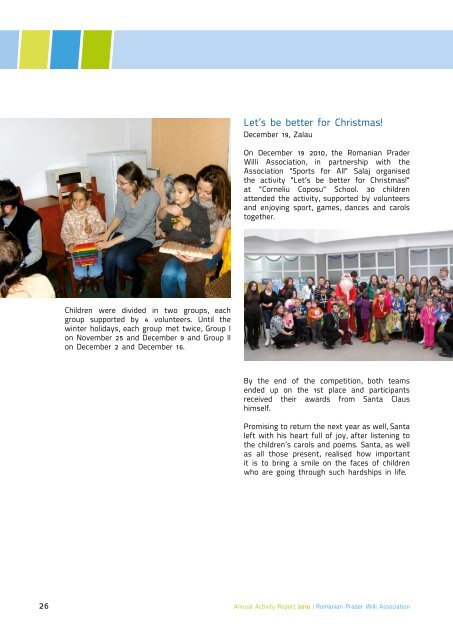 Annual Activity Report 2010 Romanian Prader Willi Association ...