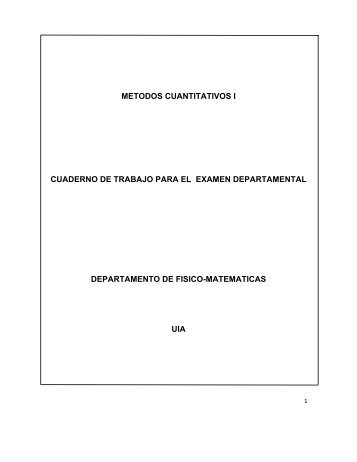 metodos cuantitativos i cuaderno de trabajo para el ... - fismat uia