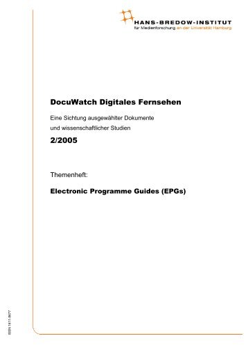 Docuwatch Digitales Fernsehen 2/2005 - d-nb, Archivserver ...