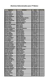 Alumnos Seleccionados para 7Âº BÃ¡sico