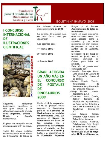 BoletÃ­n nÂº 19 en pdf - FundaciÃ³n para el Estudio de los Dinosaurios ...