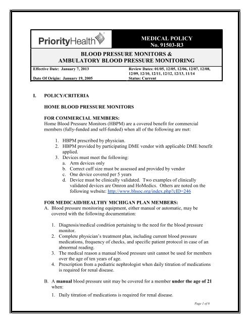 Ambulatory Blood Pressure Watch Monitoring - Conditions