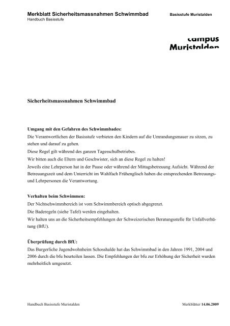 Handbuch Basisstufe Informationen und Hinweise zur Organisation ...