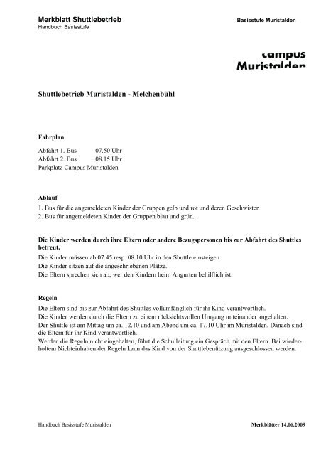 Handbuch Basisstufe Informationen und Hinweise zur Organisation ...