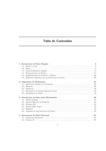 Tabla de Contenidos