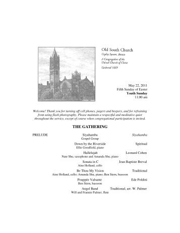 Order of Worship - Old South Church