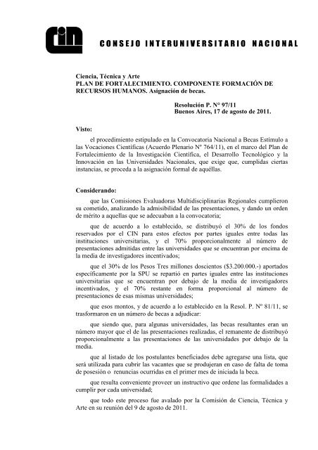 RESOL P NÂº 97 11 - Infoweb2.unp.edu.ar