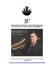 saxophonist tim mayer to release resilience on ... - DL Media Music