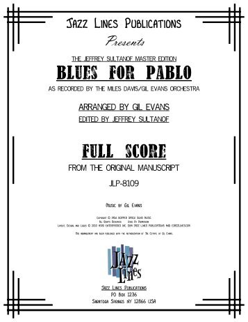 Blues for Pablo - JLP-8109 - Score.MUS - Ejazzlines.com