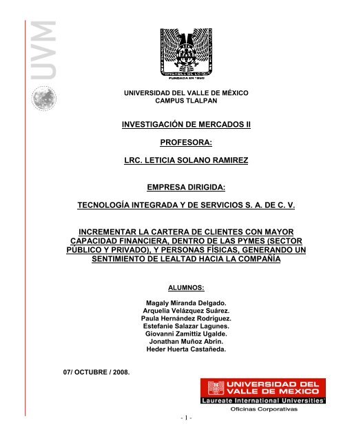 PROYECTO FINAL_TIyS2008 - Campus Tlalpan