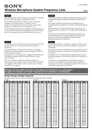 Wireless Microphone System Frequency Lists - Music Station