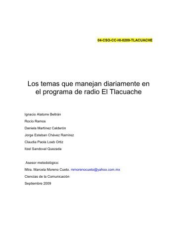 Tlacuache CSOC COM 2-09 - Campus Tlalpan