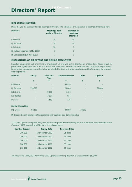 2000 Annual Report - Heron Resources Limited