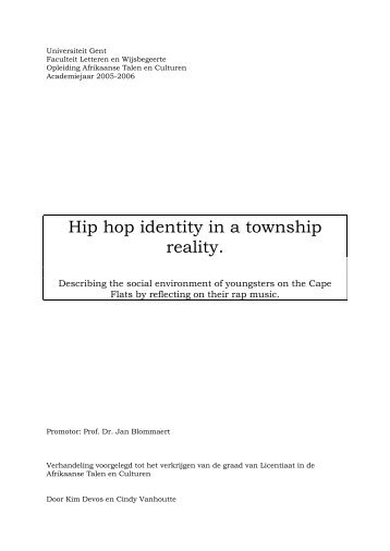 Hip hop identity in a township reality. - Poppunt