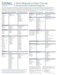 LHP two tier formulary - Lovelace Health Plan