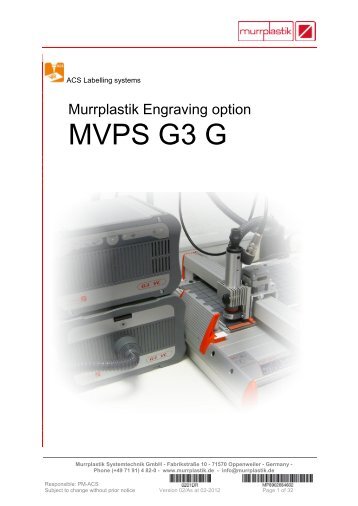 MVPS G3 G - Murrplastik Systemtechnik