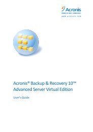 Acronis Backup and Recovery 10 Virtual Edition User ... - Purple Rage