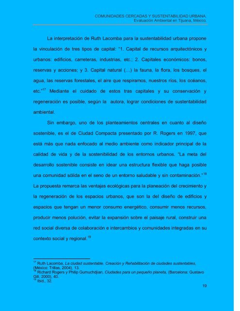 Comunidades cerradas y sustentabilidad urbana - Topofilia