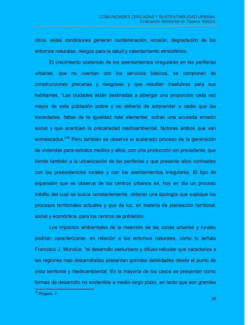 Comunidades cerradas y sustentabilidad urbana - Topofilia