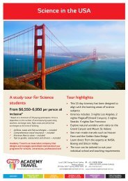 Download the itinerary for this tour (PDF) - School Tours - Academy ...