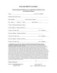 Background Release Form - Lakeland Regional Medical Center