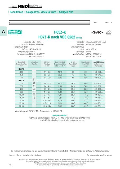 Flat cables UL - Style 21151 - Medi  Kabelhandels GmbH