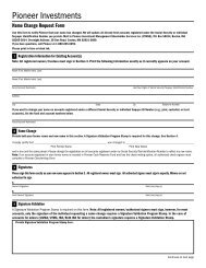 Name Change Request Form - Pioneer Investments