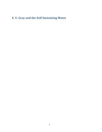 E. V. Gray and the Self-Sustaining Motor - The Hydrogen Shop