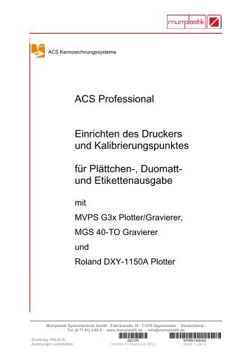 ACS Professional Einrichten des Druckers und ...