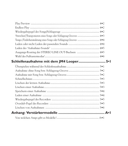 JM4 Looper Pilotenhandbuch