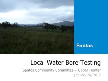 Local water bore testing - Santos