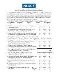 NHS Stop Smoking Service Client Satisfaction Survey - NCSCT