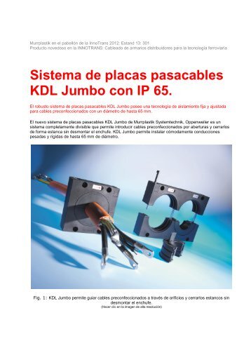 Sistema de placas pasacables KDL Jumbo con IP 65.