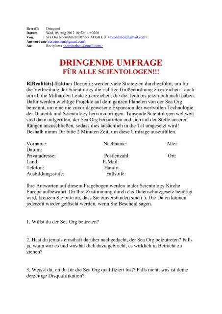 DRINGENDE UMFRAGE - Wilfried Handl
