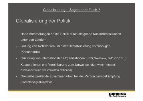 Globalisierung â Segen oder Fluch ?