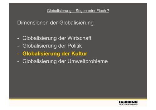 Globalisierung â Segen oder Fluch ?