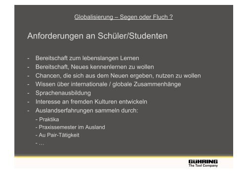 Globalisierung â Segen oder Fluch ?