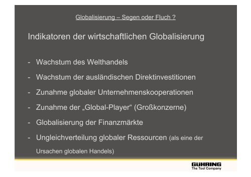 Globalisierung â Segen oder Fluch ?