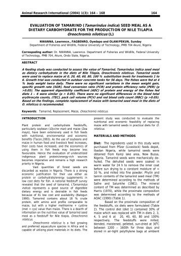 Effect of replacement of soybean with Cassia fistula ... - Zoo-unn.org