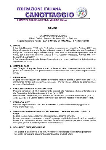 COMITATO REGIONALE FRIULI VENEZIA GIULIA ... - canottaggio-fvg