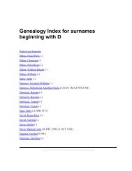 Genealogy Index for surnames beginning with D - auf kreibaum.de