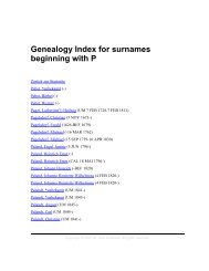 Genealogy Index for surnames beginning with P - auf kreibaum.de