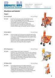 Baumaschinen Baubedarf - MIPA Baumatec AG