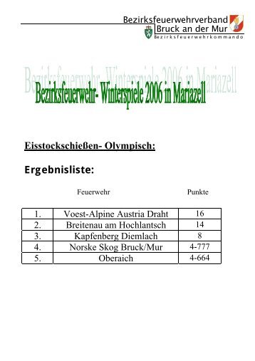 Ergebnisliste - Bereichsfeuerwehrverband Bruck/Mur