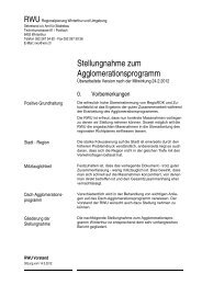Stellungnahme zum Agglomerationsprogramm - RWU